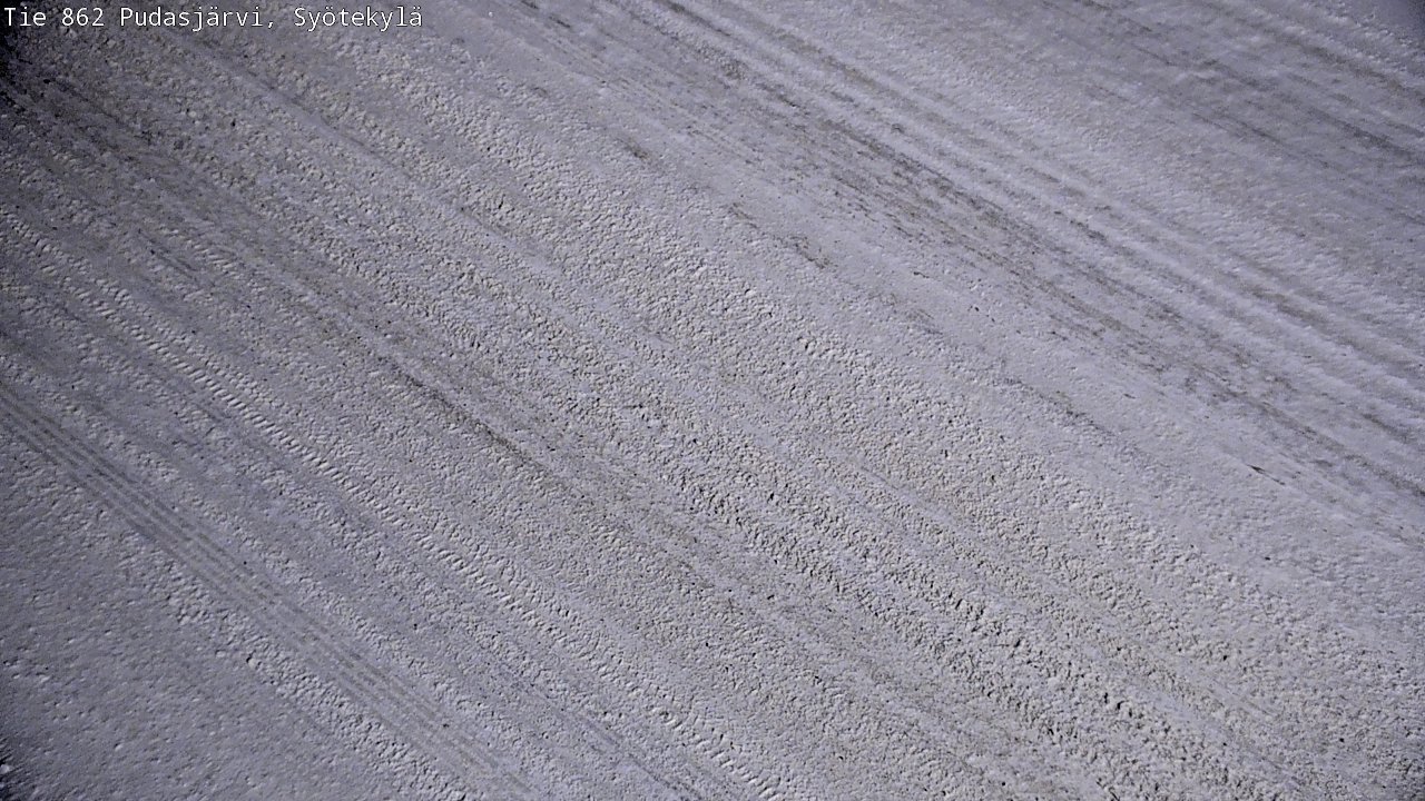 Weather Camera Image Väg 862 Pudasjärvi, Syötekylä, Pudasjärvi, Pohjois-Pohjanmaa