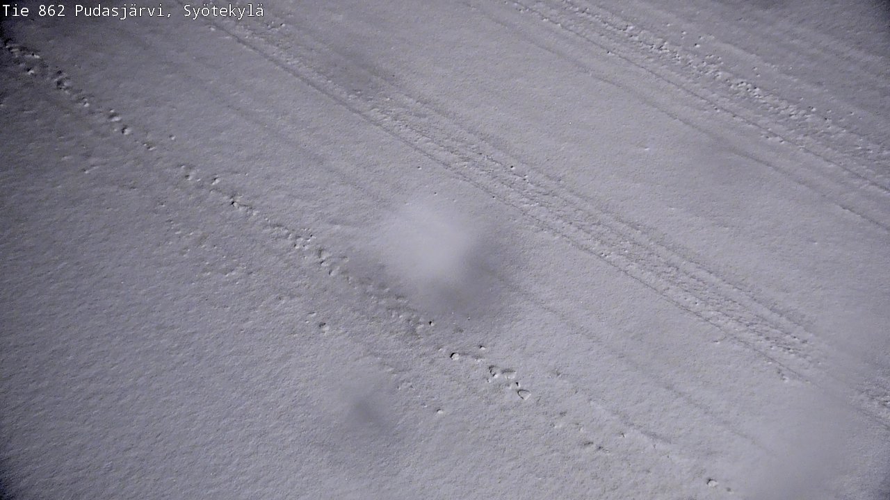 Weather Camera Image Väg 862 Pudasjärvi, Syötekylä, Pudasjärvi, Pohjois-Pohjanmaa