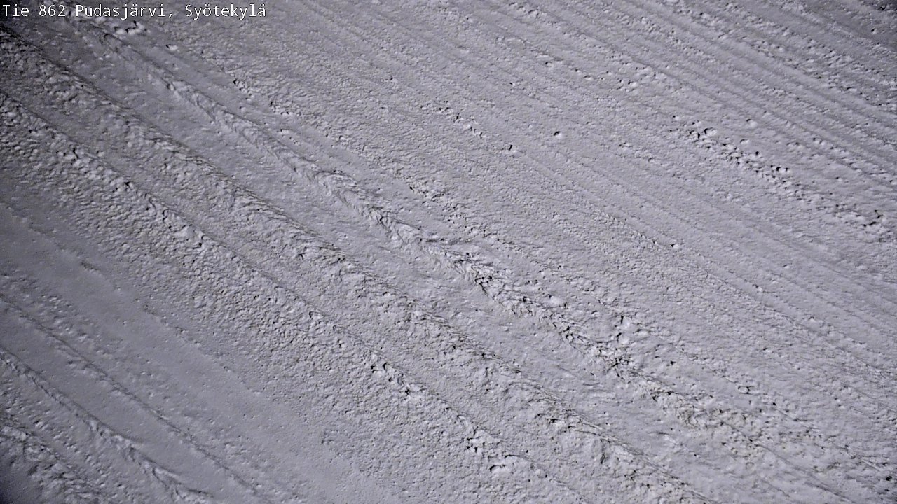 Weather Camera Image Väg 862 Pudasjärvi, Syötekylä, Pudasjärvi, Pohjois-Pohjanmaa