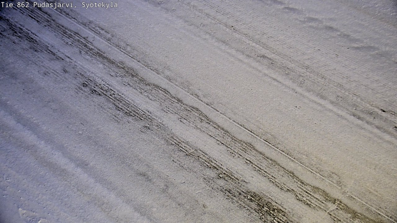 Weather Camera Image Road 862 Pudasjärvi, Syötekylä, Pudasjärvi, Pohjois-Pohjanmaa