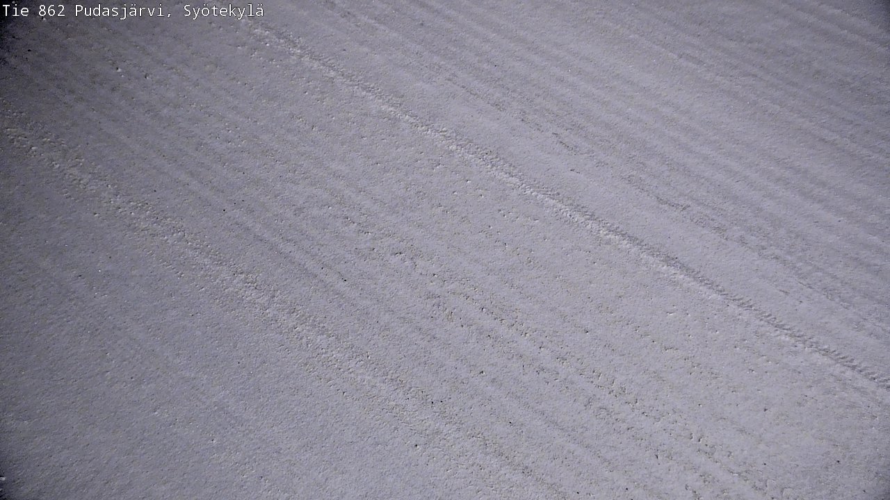 Weather Camera Image Väg 862 Pudasjärvi, Syötekylä, Pudasjärvi, Pohjois-Pohjanmaa