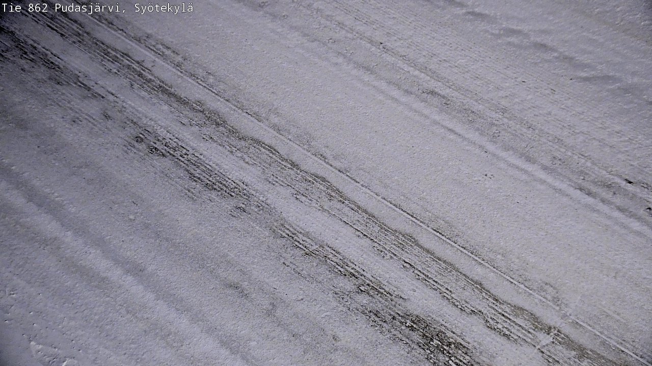 Weather Camera Image Road 862 Pudasjärvi, Syötekylä, Pudasjärvi, Pohjois-Pohjanmaa