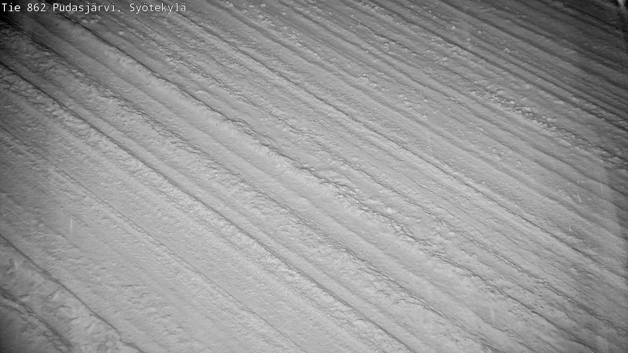 Weather Camera Image Väg 862 Pudasjärvi, Syötekylä, Pudasjärvi, Pohjois-Pohjanmaa