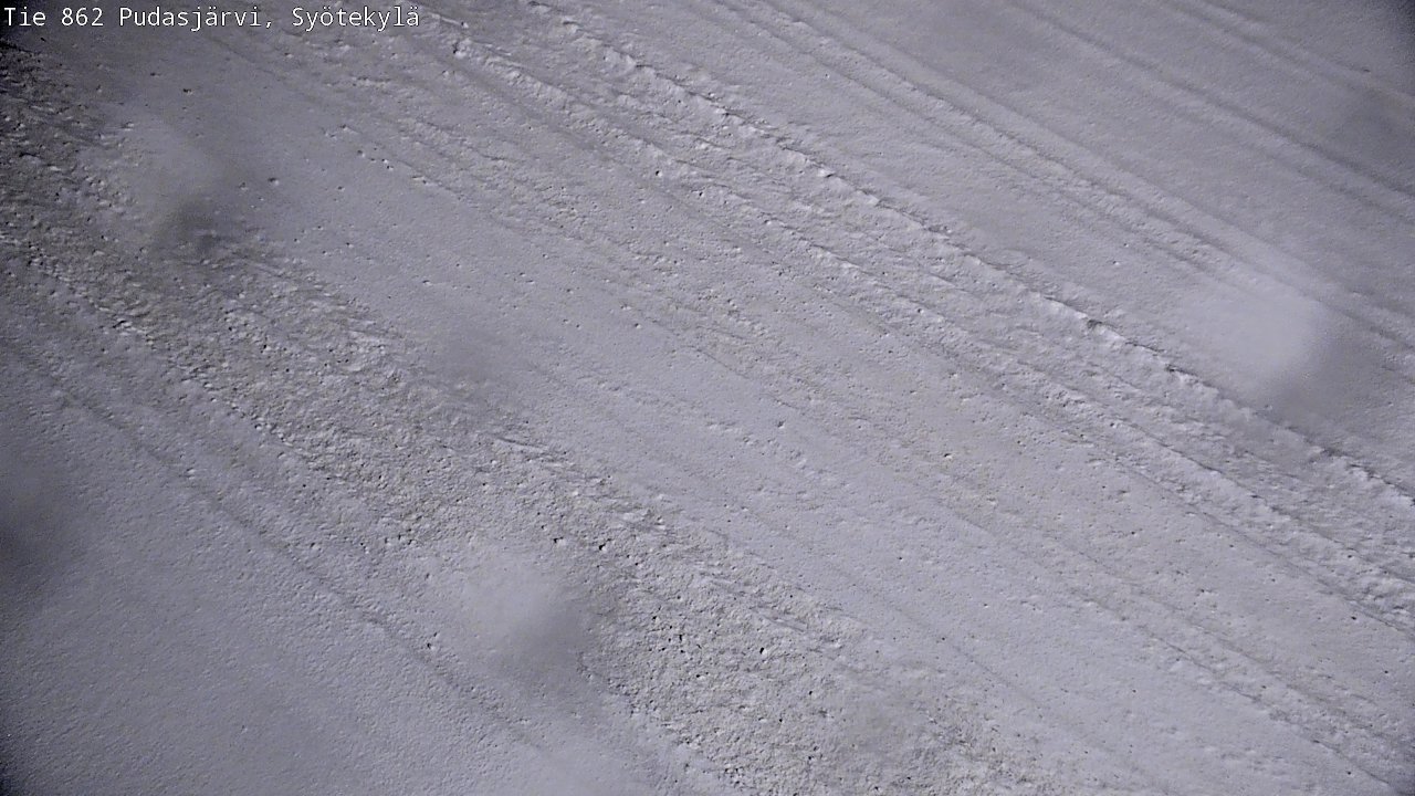 Weather Camera Image Väg 862 Pudasjärvi, Syötekylä, Pudasjärvi, Pohjois-Pohjanmaa