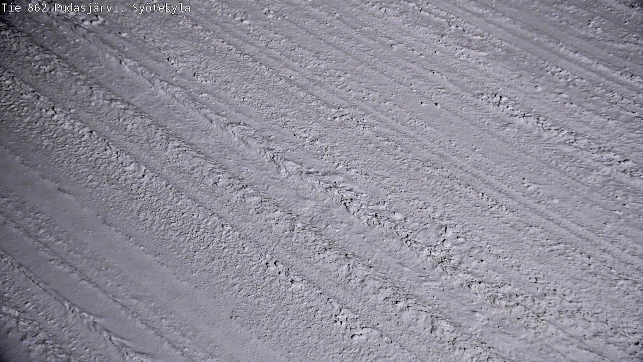 Weather Camera Image Väg 862 Pudasjärvi, Syötekylä, Pudasjärvi, Pohjois-Pohjanmaa
