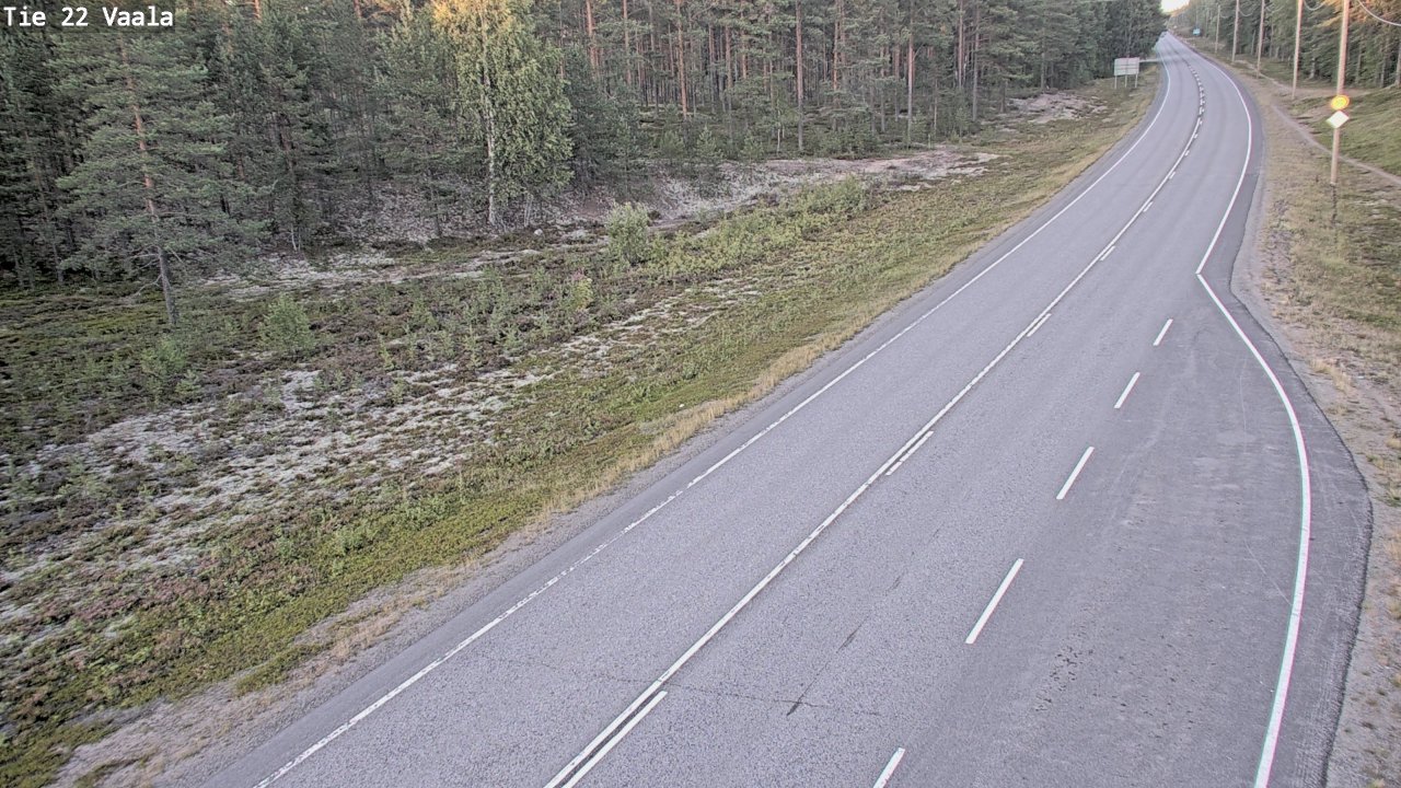 Weather Camera Image Road 22 Vaala, Vaala, Pohjois-Pohjanmaa