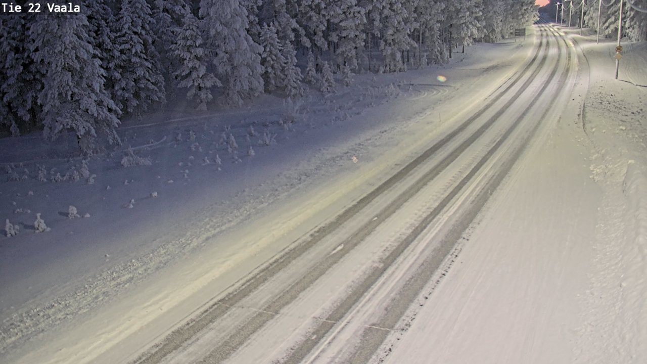 Weather Camera Image Road 22 Vaala, Vaala, Pohjois-Pohjanmaa