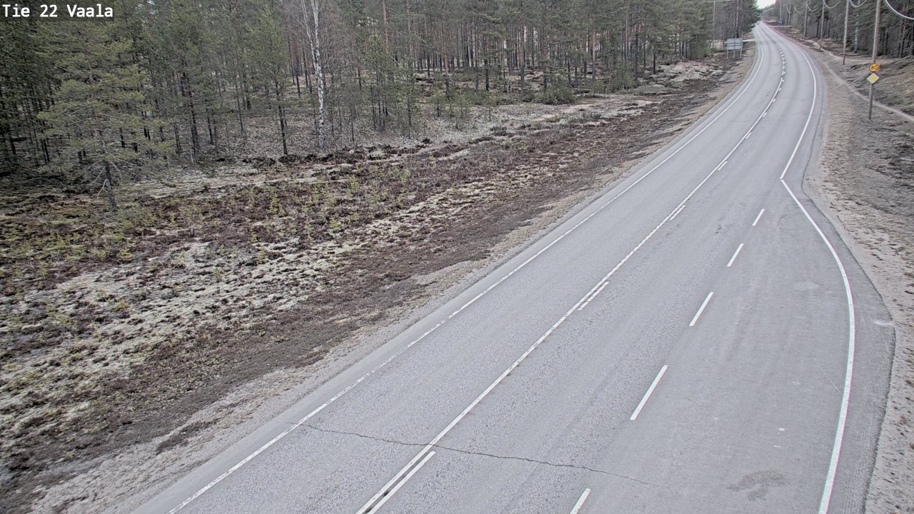 Weather Camera Image Road 22 Vaala, Vaala, Pohjois-Pohjanmaa