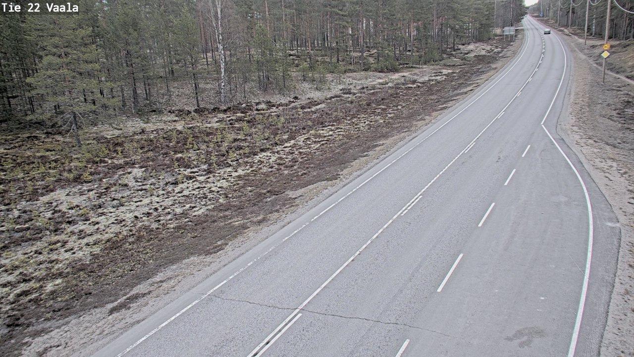 Weather Camera Image Road 22 Vaala, Vaala, Pohjois-Pohjanmaa