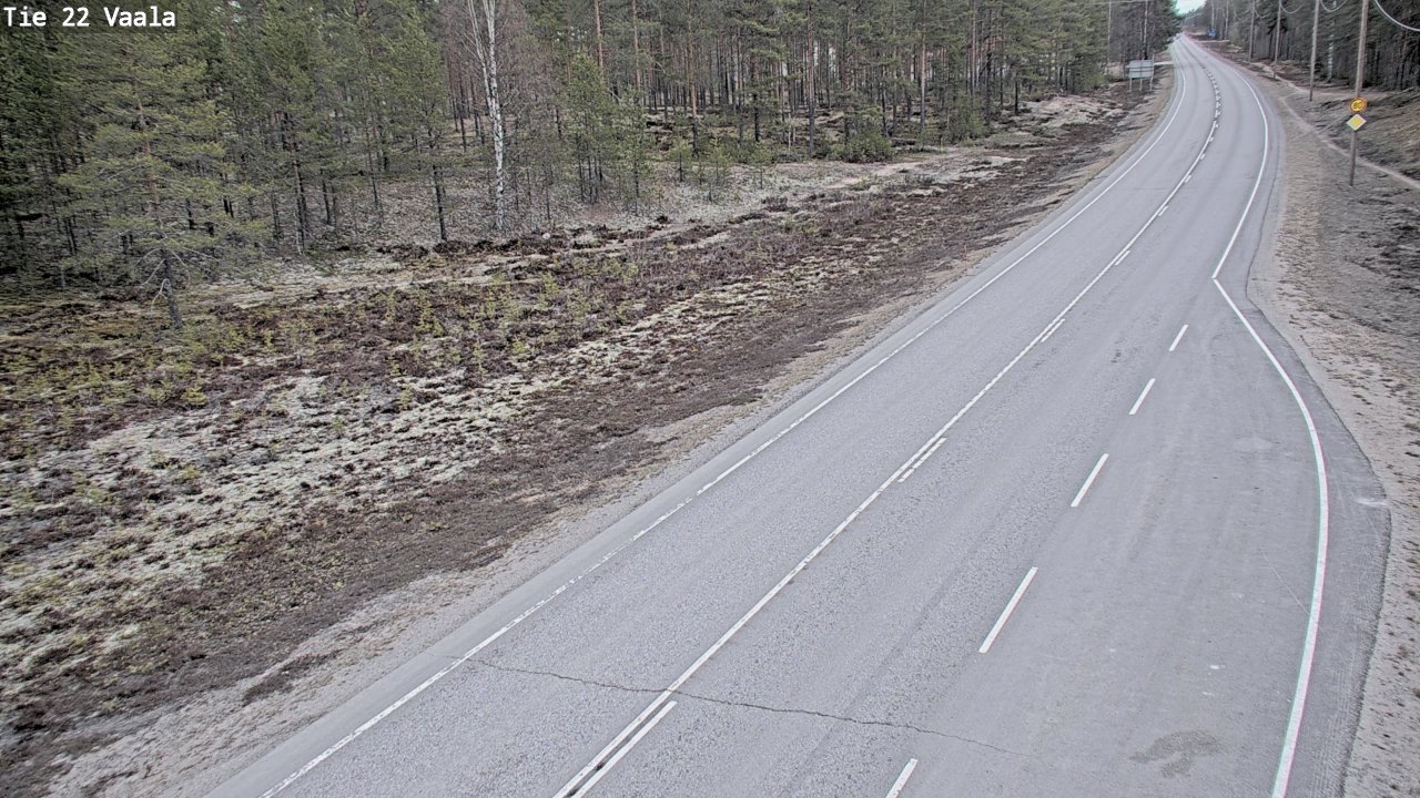 Weather Camera Image Road 22 Vaala, Vaala, Pohjois-Pohjanmaa