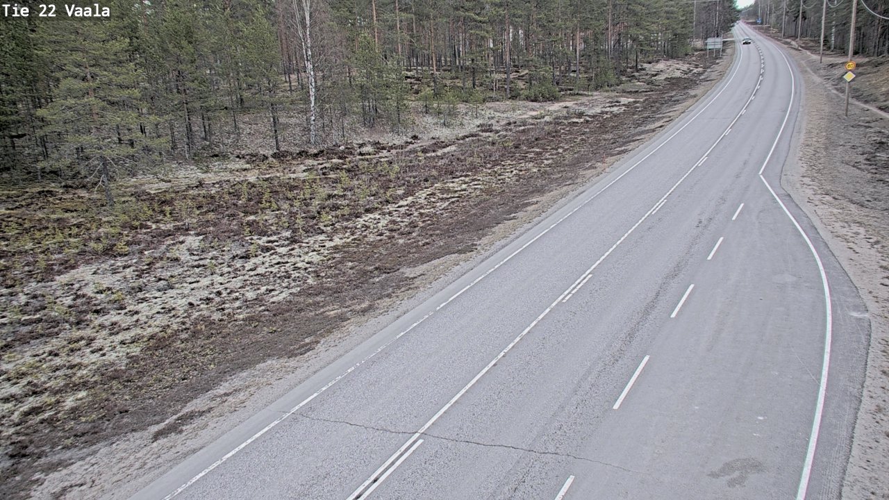 Weather Camera Image Road 22 Vaala, Vaala, Pohjois-Pohjanmaa