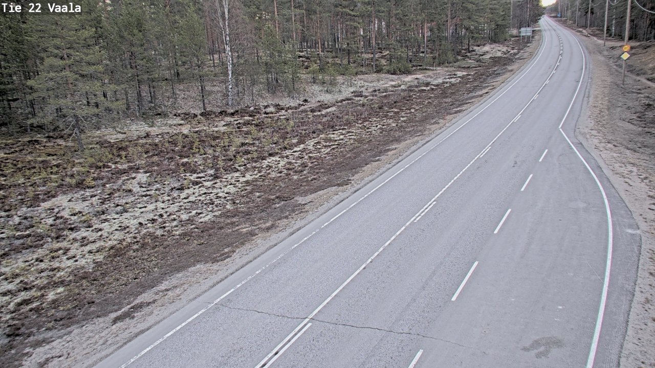 Weather Camera Image Road 22 Vaala, Vaala, Pohjois-Pohjanmaa