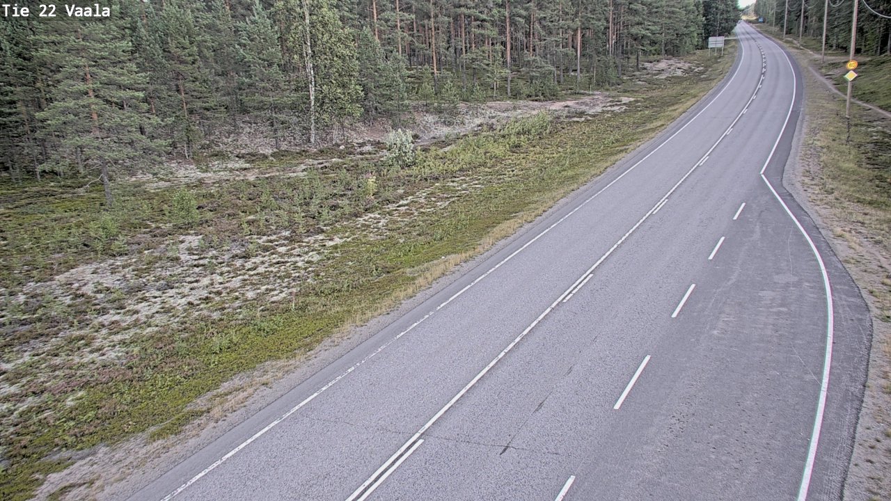 Weather Camera Image Road 22 Vaala, Vaala, Pohjois-Pohjanmaa