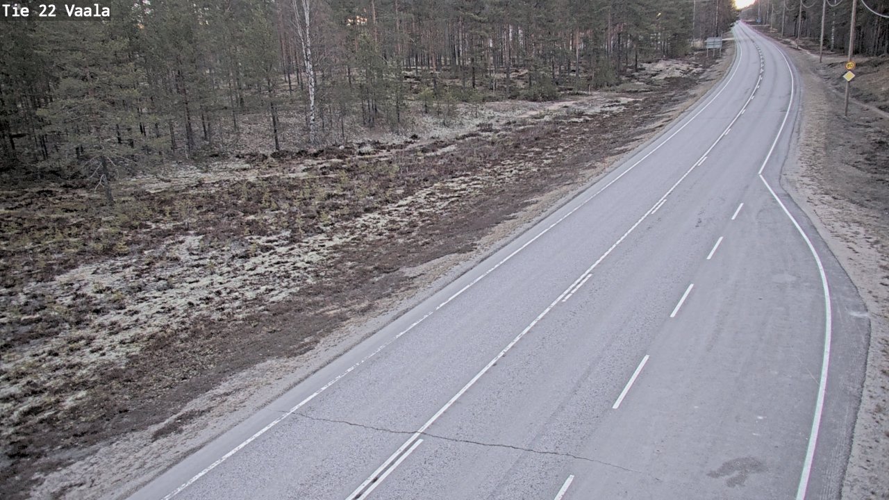 Weather Camera Image Road 22 Vaala, Vaala, Pohjois-Pohjanmaa