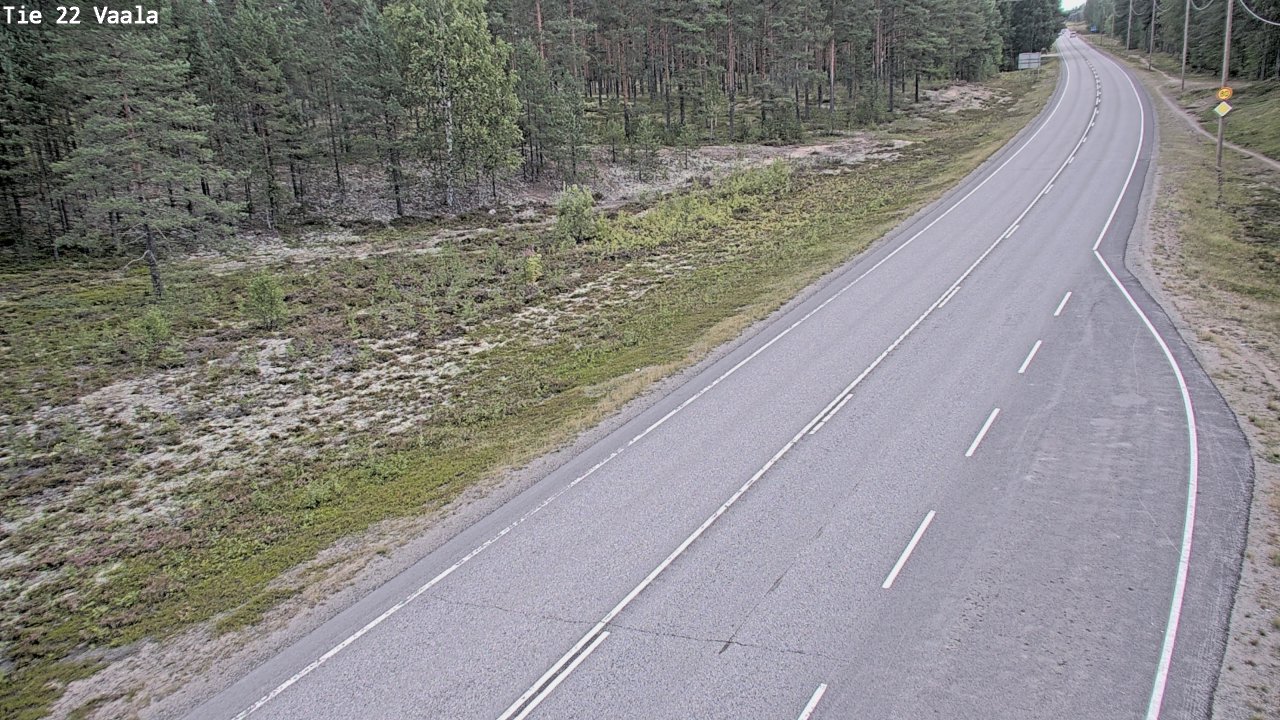 Weather Camera Image Road 22 Vaala, Vaala, Pohjois-Pohjanmaa