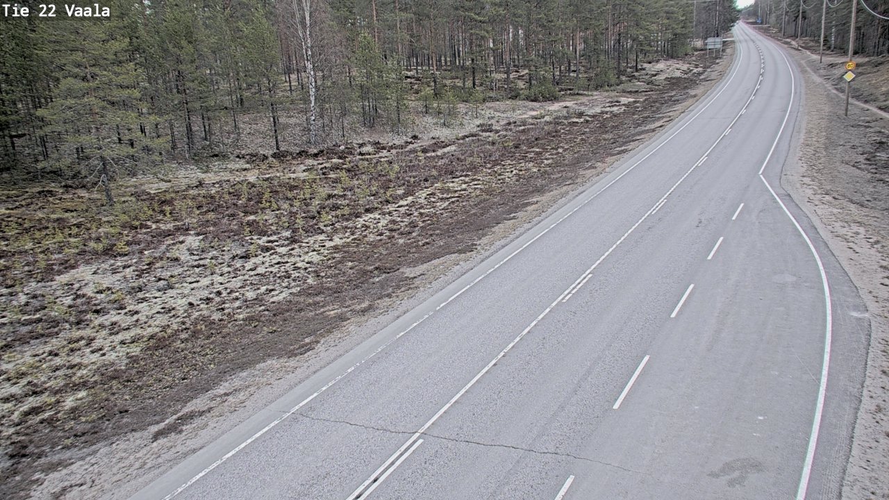 Weather Camera Image Road 22 Vaala, Vaala, Pohjois-Pohjanmaa