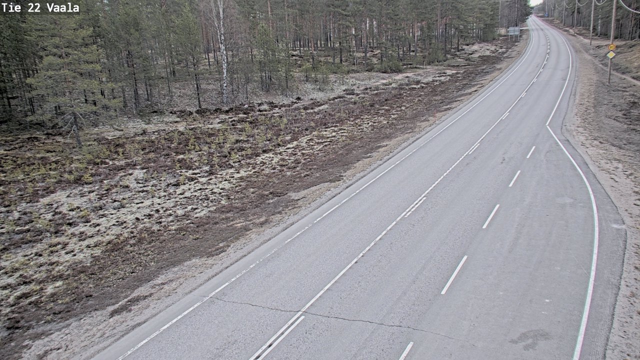 Weather Camera Image Road 22 Vaala, Vaala, Pohjois-Pohjanmaa