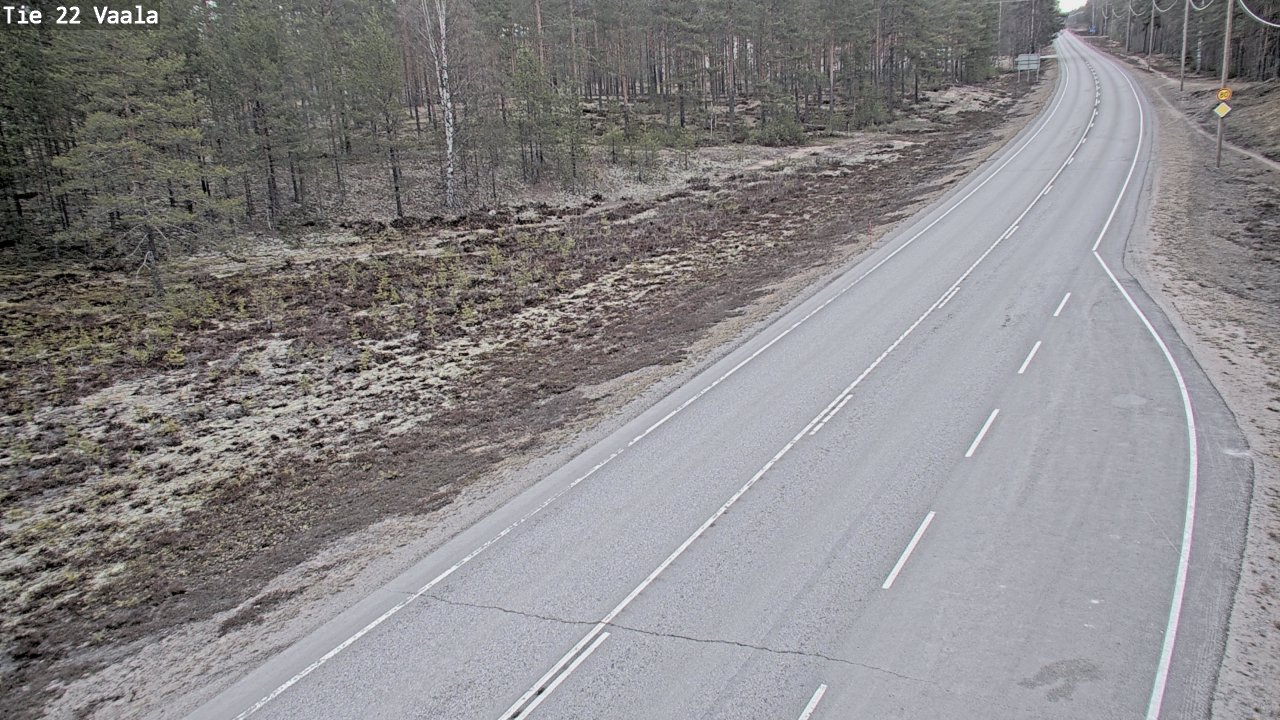Weather Camera Image Road 22 Vaala, Vaala, Pohjois-Pohjanmaa