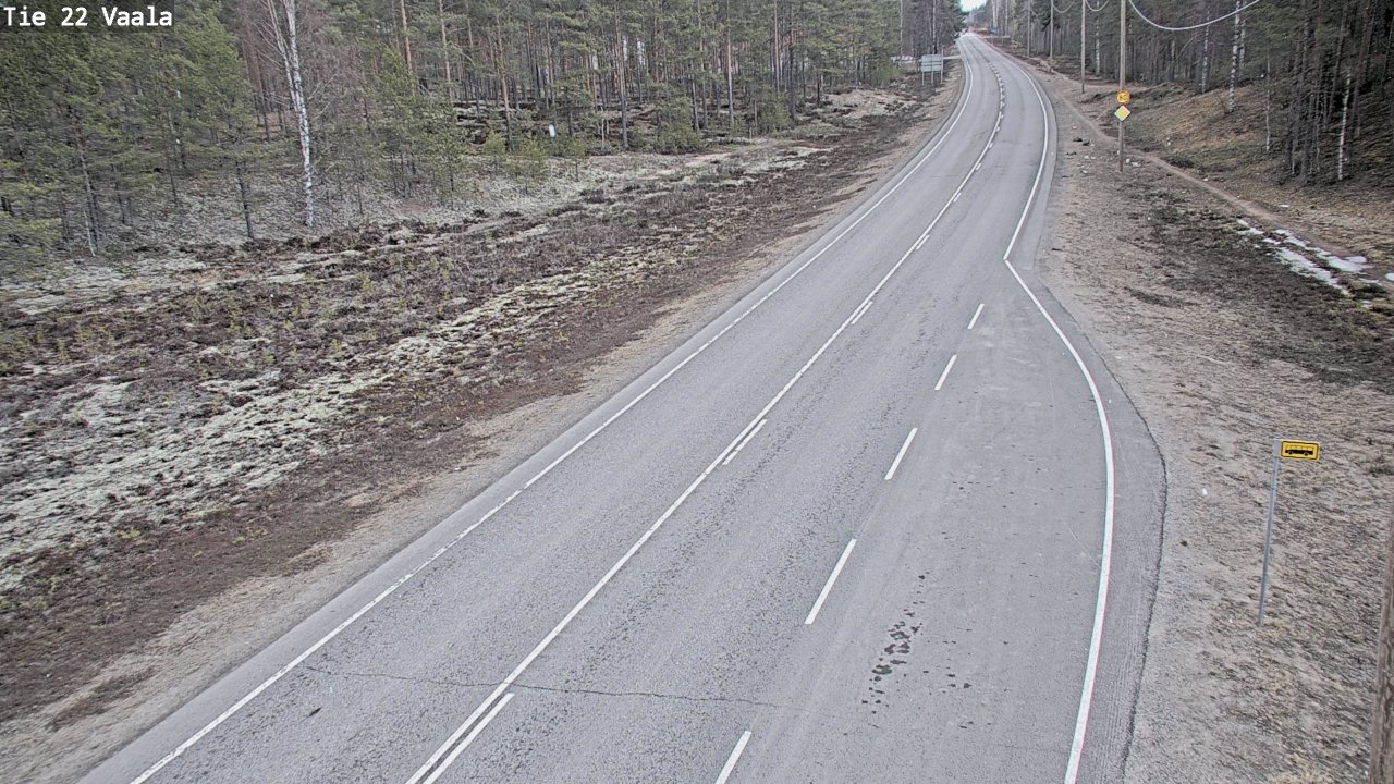 Weather Camera Image Road 22 Vaala, Vaala, Pohjois-Pohjanmaa