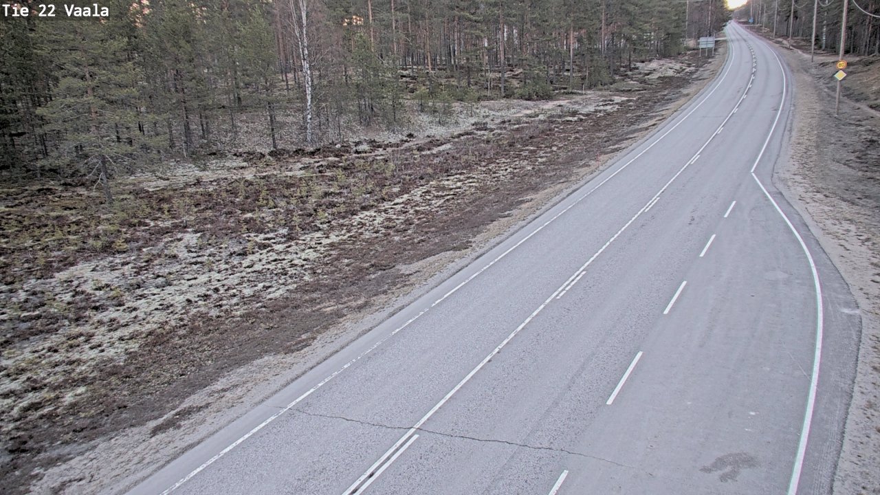 Weather Camera Image Road 22 Vaala, Vaala, Pohjois-Pohjanmaa