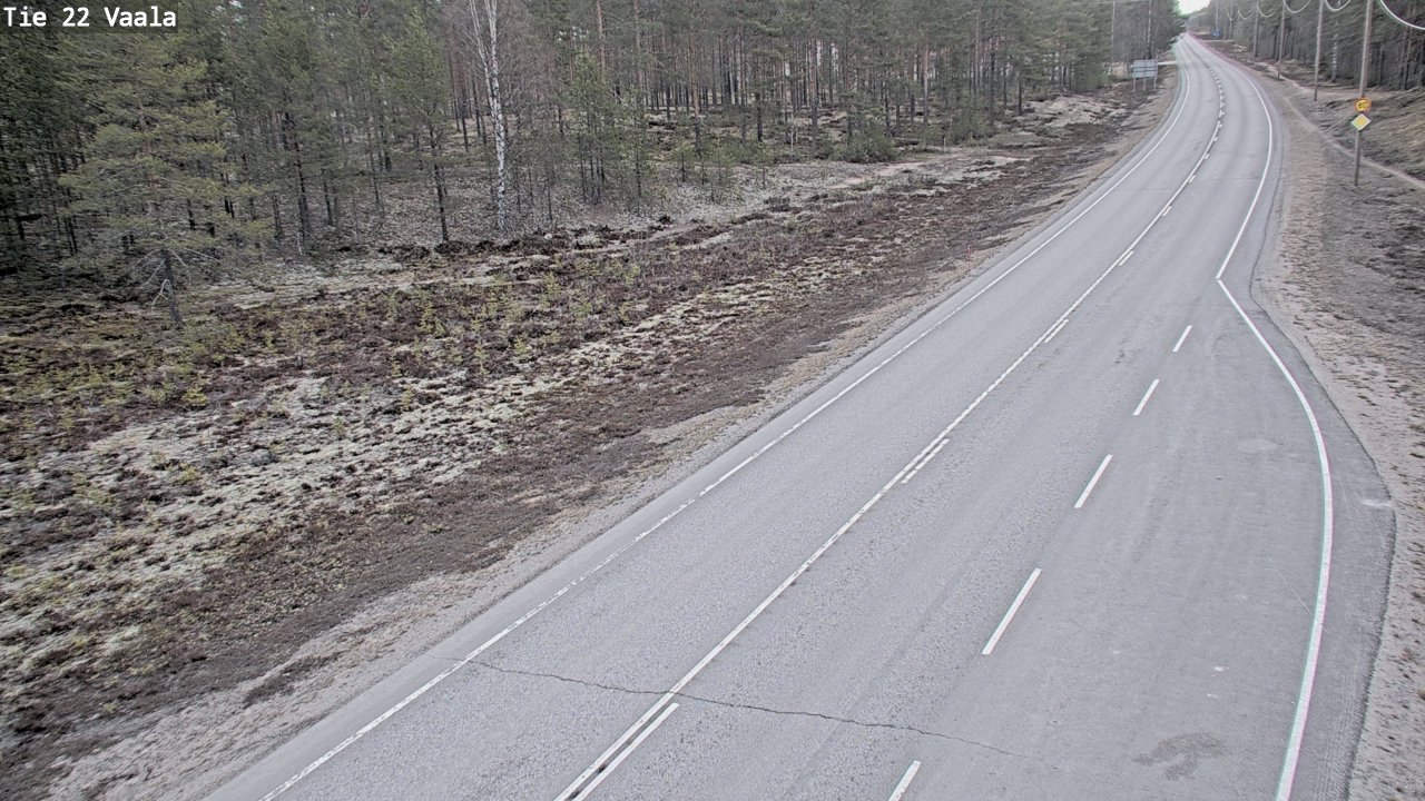Weather Camera Image Road 22 Vaala, Vaala, Pohjois-Pohjanmaa
