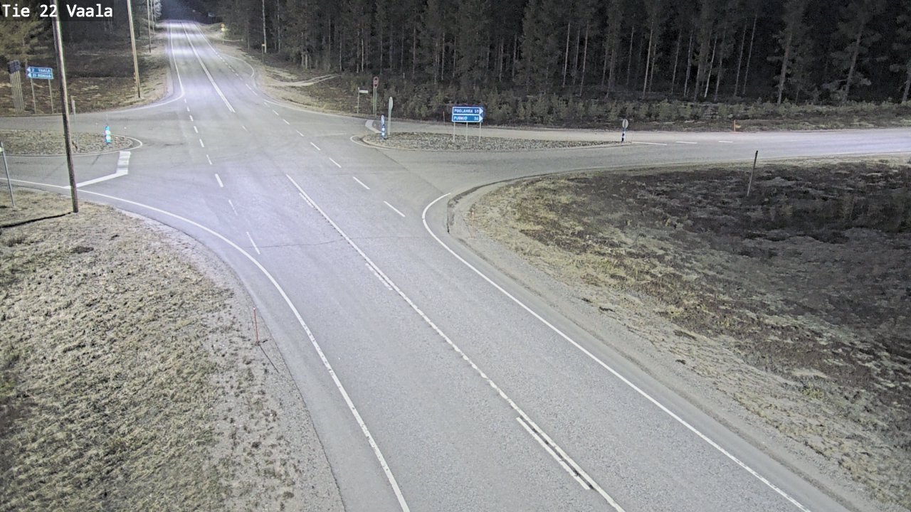 Weather Camera Image Road 22 Vaala, Vaala, Pohjois-Pohjanmaa
