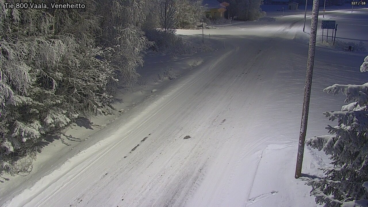 Weather Camera Image Road 800 Vaala, Veneheitto, Vaala, Pohjois-Pohjanmaa
