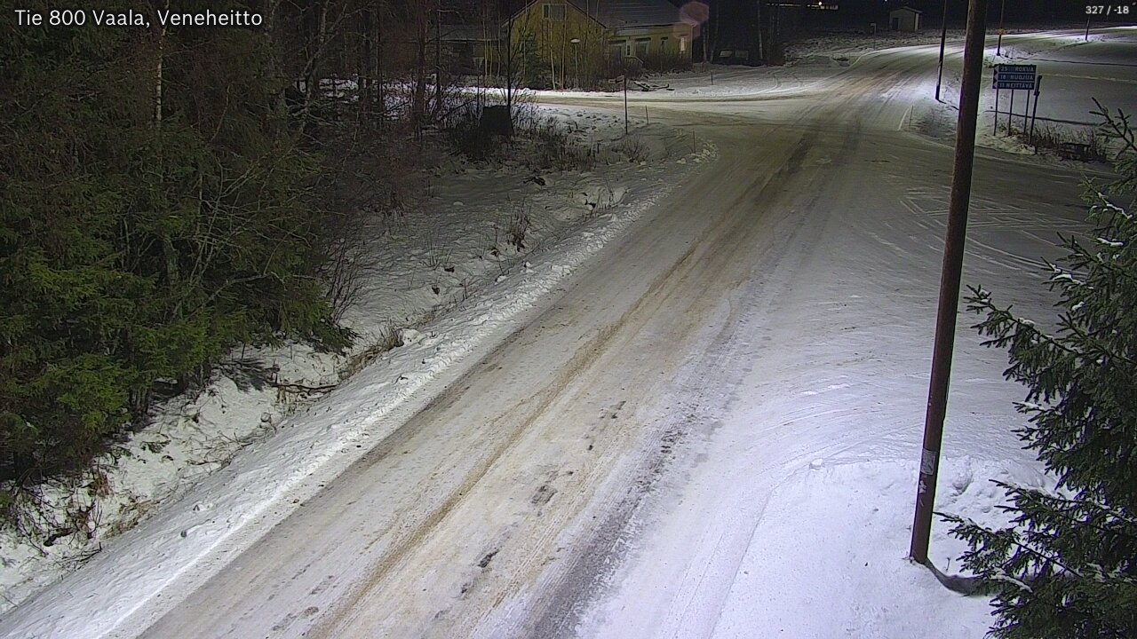 Weather Camera Image Road 800 Vaala, Veneheitto, Vaala, Pohjois-Pohjanmaa