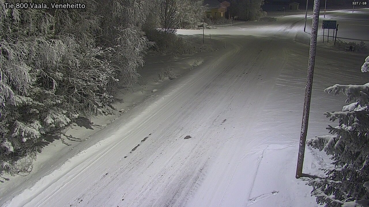 Weather Camera Image Road 800 Vaala, Veneheitto, Vaala, Pohjois-Pohjanmaa