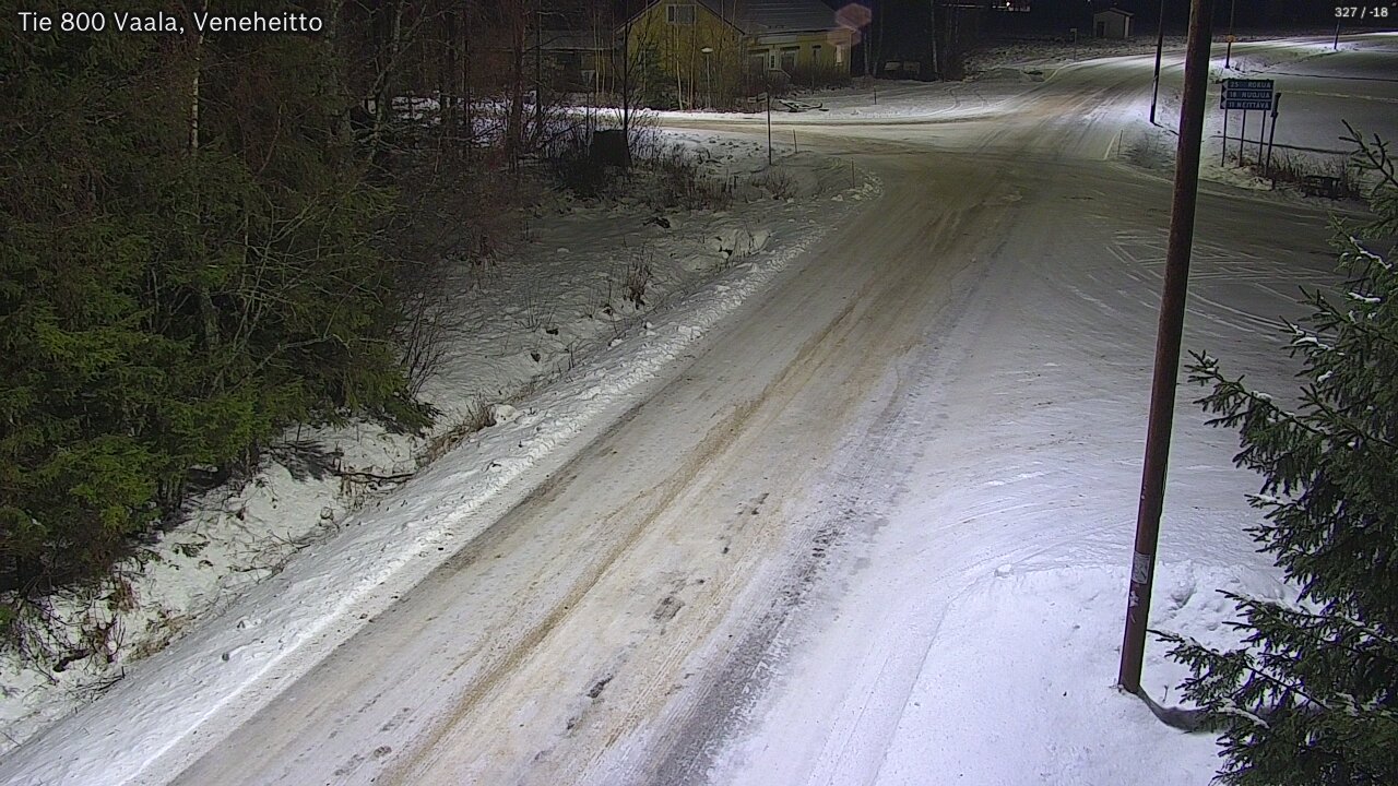 Weather Camera Image Road 800 Vaala, Veneheitto, Vaala, Pohjois-Pohjanmaa