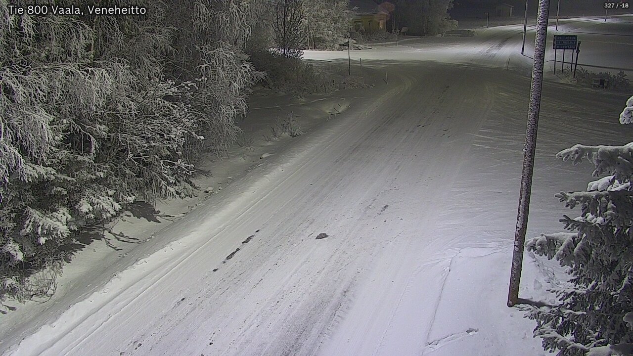 Weather Camera Image Road 800 Vaala, Veneheitto, Vaala, Pohjois-Pohjanmaa