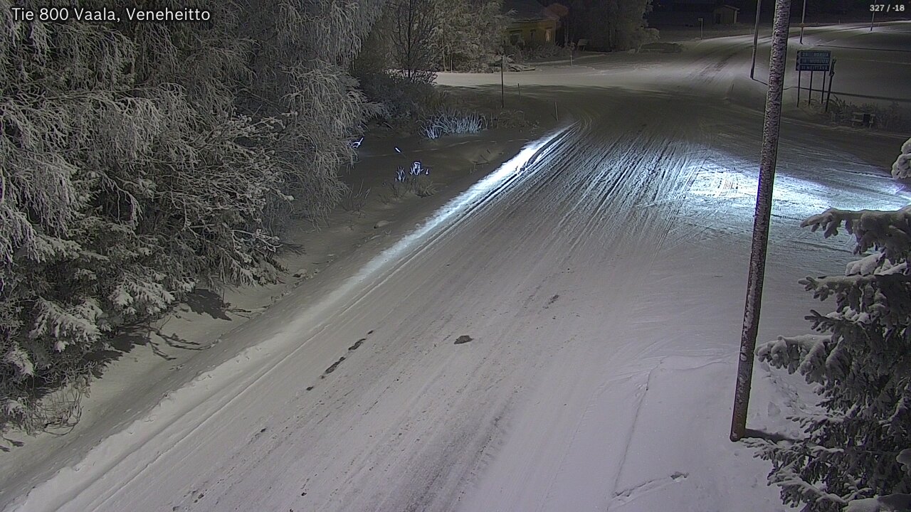 Weather Camera Image Road 800 Vaala, Veneheitto, Vaala, Pohjois-Pohjanmaa