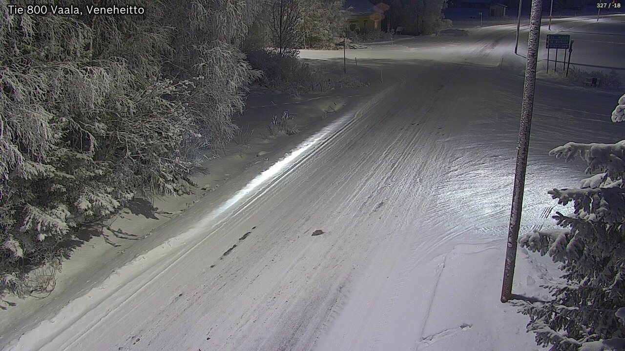 Weather Camera Image Road 800 Vaala, Veneheitto, Vaala, Pohjois-Pohjanmaa