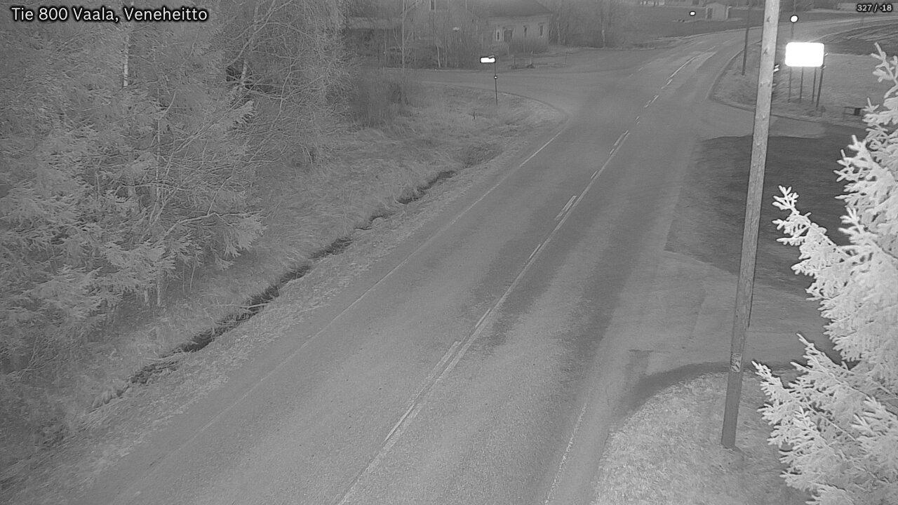 Weather Camera Image Road 800 Vaala, Veneheitto, Vaala, Pohjois-Pohjanmaa