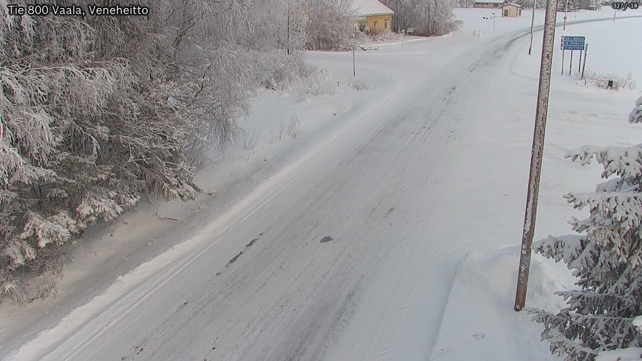 Weather Camera Image Road 800 Vaala, Veneheitto, Vaala, Pohjois-Pohjanmaa