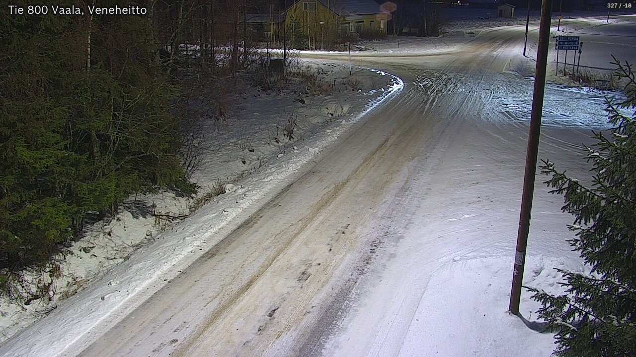 Weather Camera Image Road 800 Vaala, Veneheitto, Vaala, Pohjois-Pohjanmaa