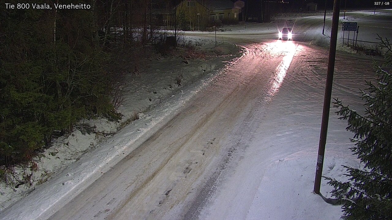 Weather Camera Image Road 800 Vaala, Veneheitto, Vaala, Pohjois-Pohjanmaa