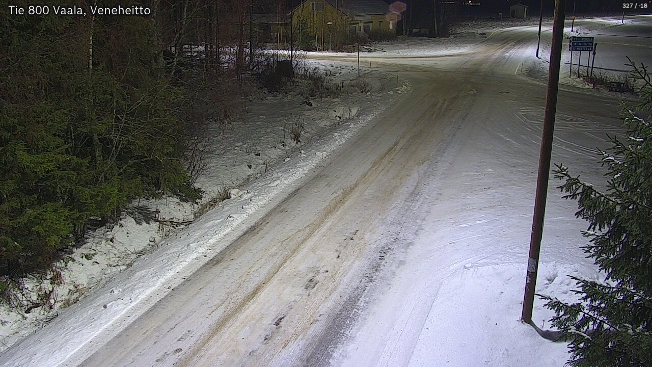 Weather Camera Image Road 800 Vaala, Veneheitto, Vaala, Pohjois-Pohjanmaa