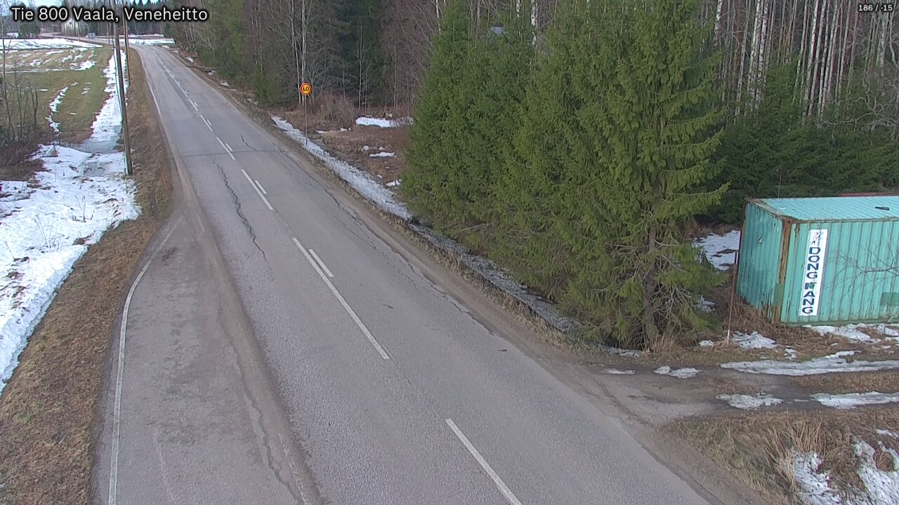 Weather Camera Image Road 800 Vaala, Veneheitto, Vaala, Pohjois-Pohjanmaa