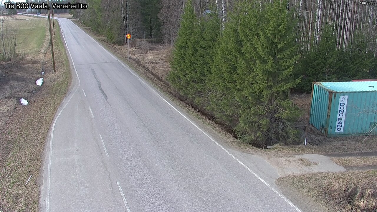 Weather Camera Image Road 800 Vaala, Veneheitto, Vaala, Pohjois-Pohjanmaa