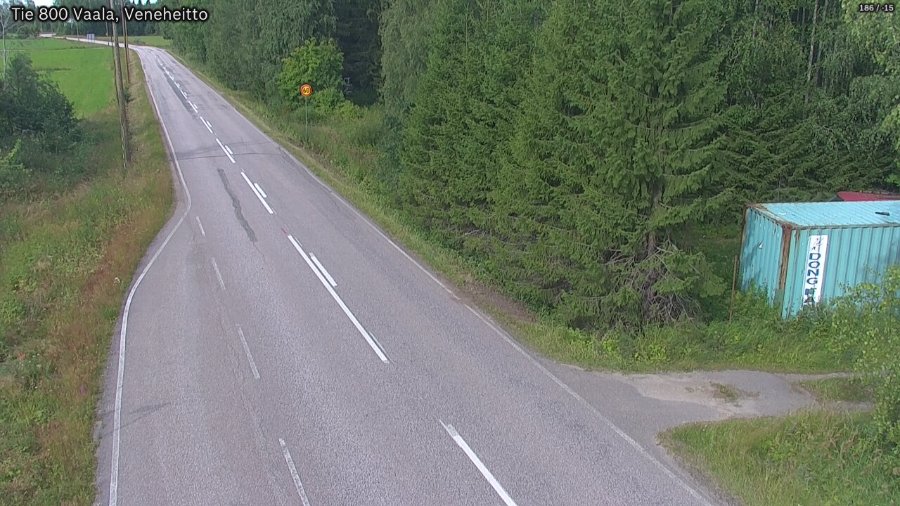 Weather Camera Image Road 800 Vaala, Veneheitto, Vaala, Pohjois-Pohjanmaa