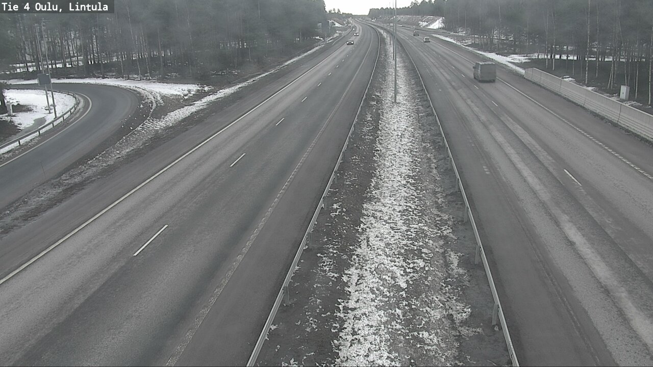 Weather Camera Image Väg 4 Uleåborg, Lintula, Oulu, Pohjois-Pohjanmaa
