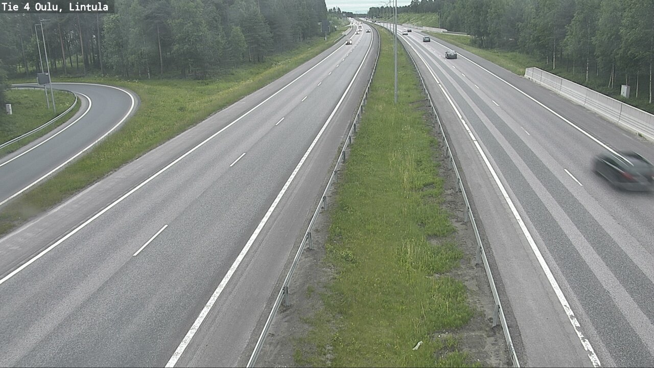 Weather Camera Image Väg 4 Uleåborg, Lintula, Oulu, Pohjois-Pohjanmaa