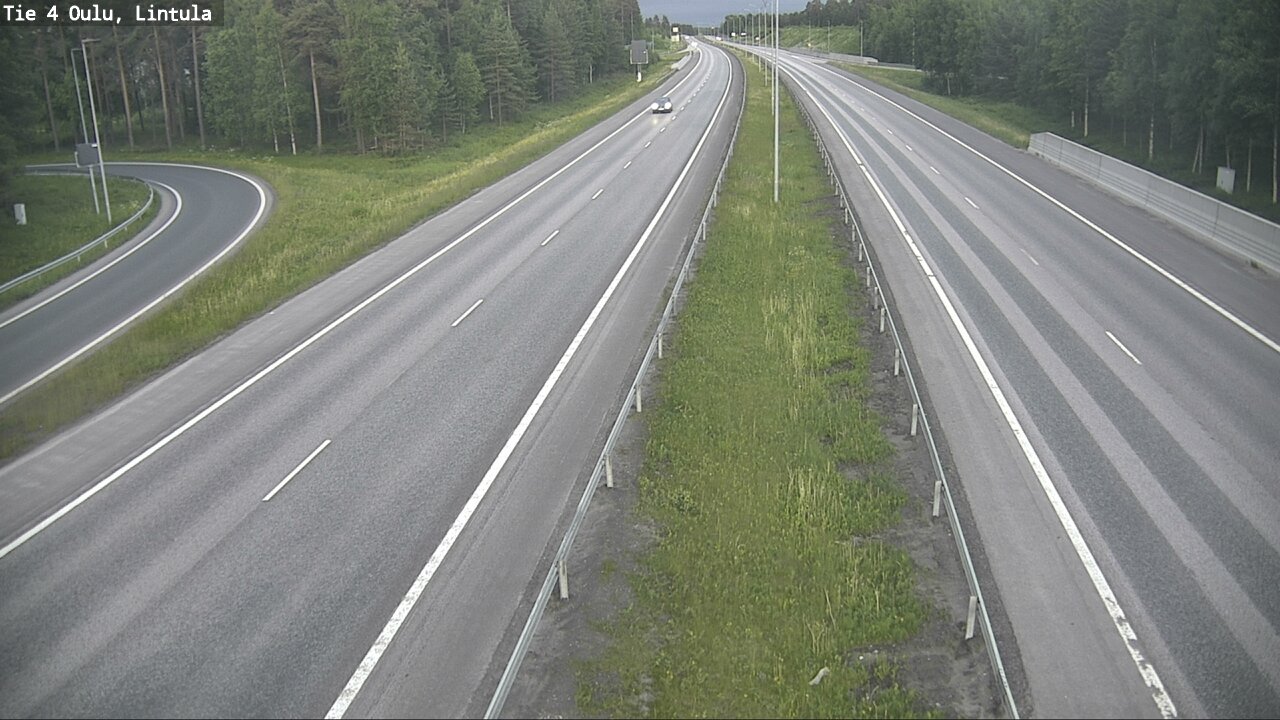 Weather Camera Image Väg 4 Uleåborg, Lintula, Oulu, Pohjois-Pohjanmaa