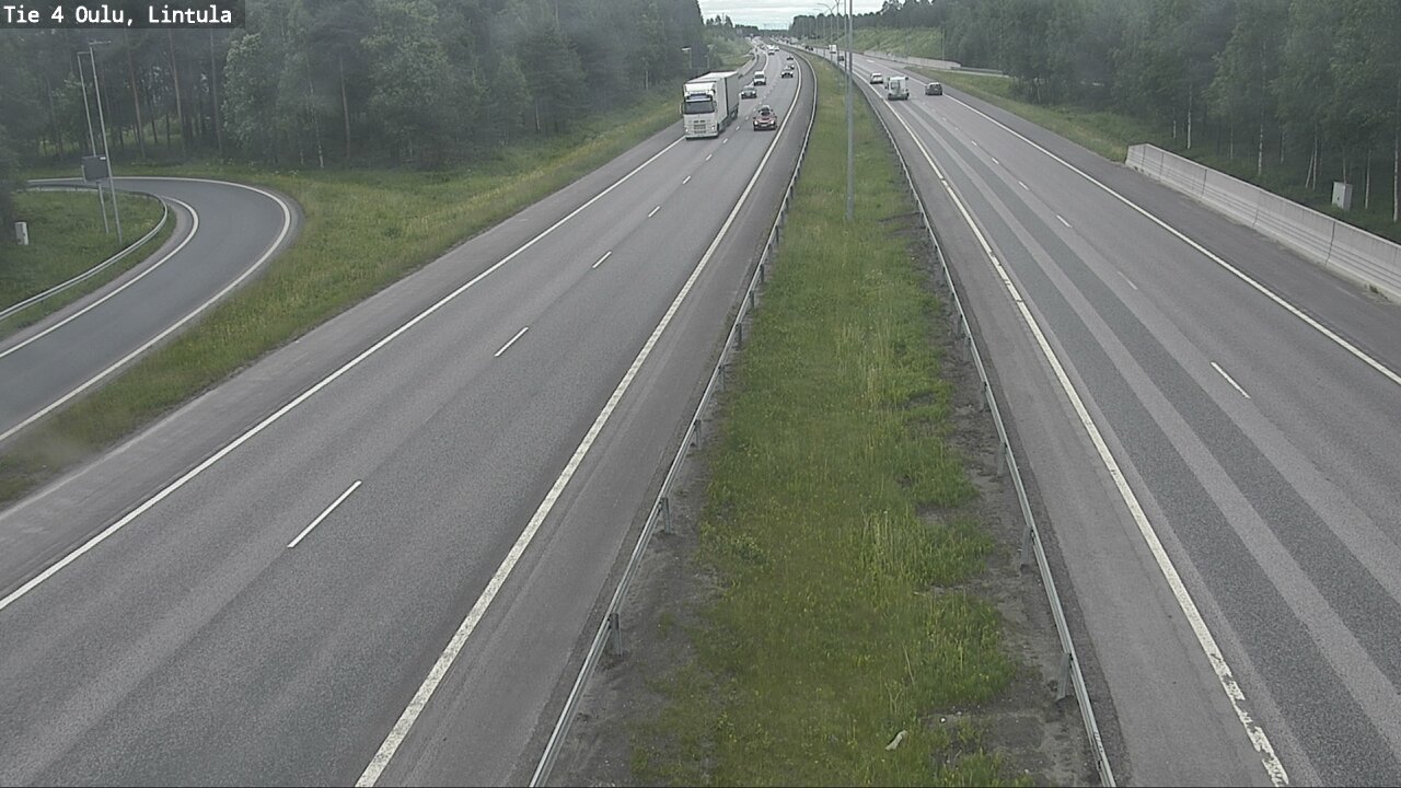Weather Camera Image Väg 4 Uleåborg, Lintula, Oulu, Pohjois-Pohjanmaa