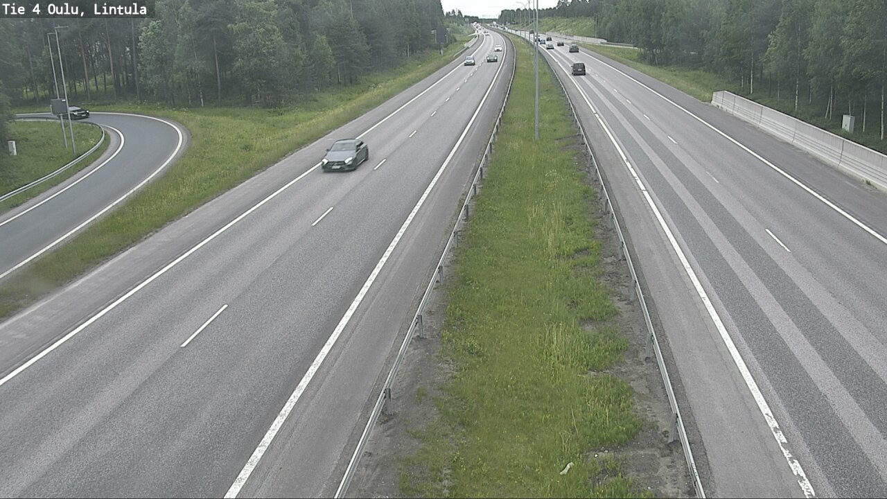 Weather Camera Image Väg 4 Uleåborg, Lintula, Oulu, Pohjois-Pohjanmaa