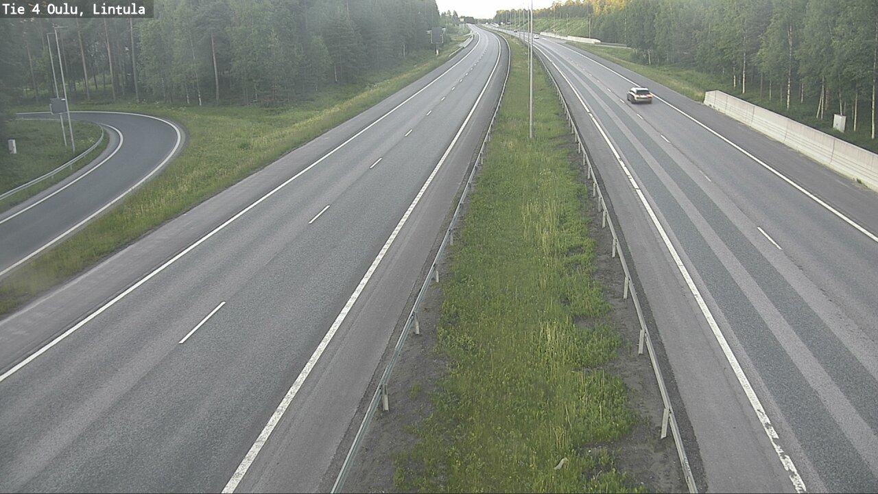 Weather Camera Image Väg 4 Uleåborg, Lintula, Oulu, Pohjois-Pohjanmaa