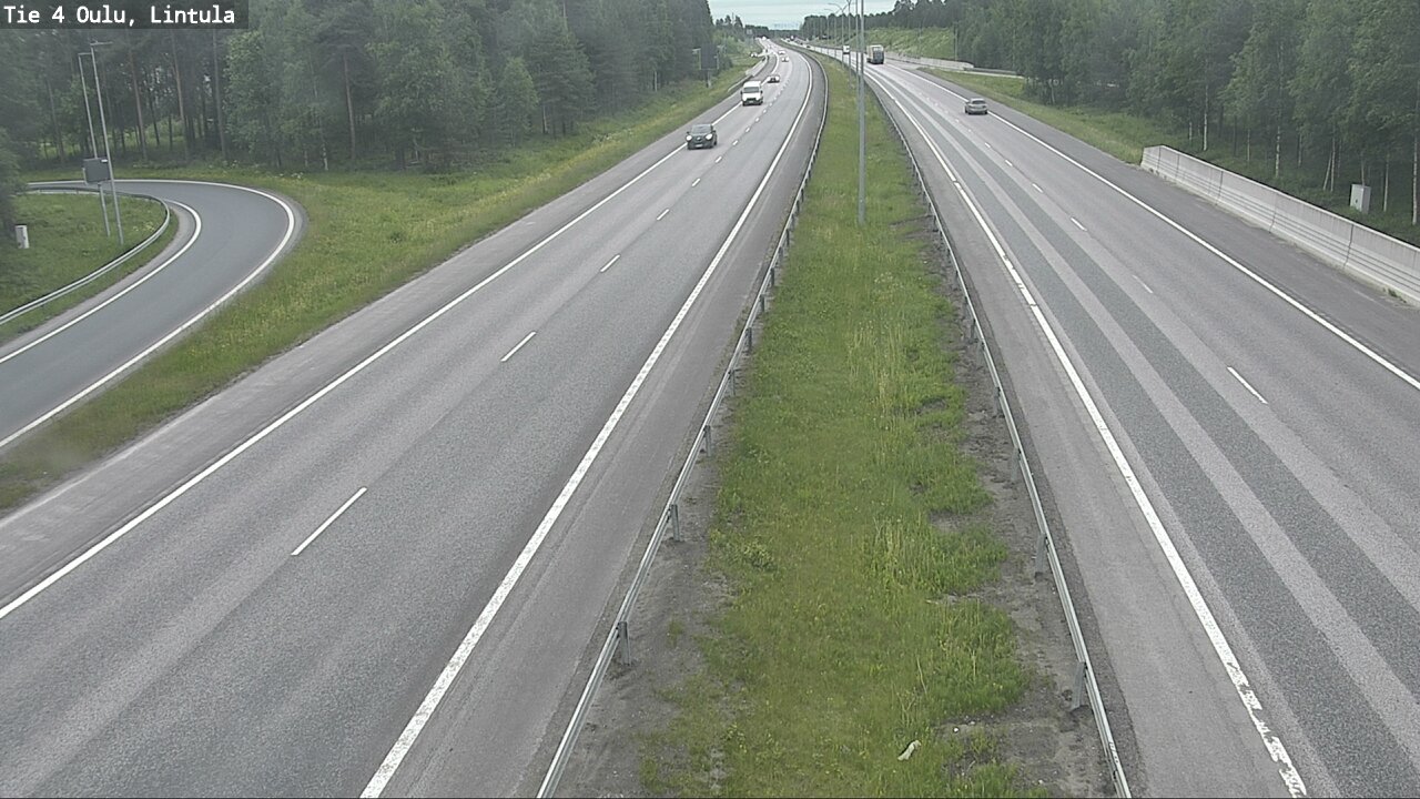 Weather Camera Image Väg 4 Uleåborg, Lintula, Oulu, Pohjois-Pohjanmaa