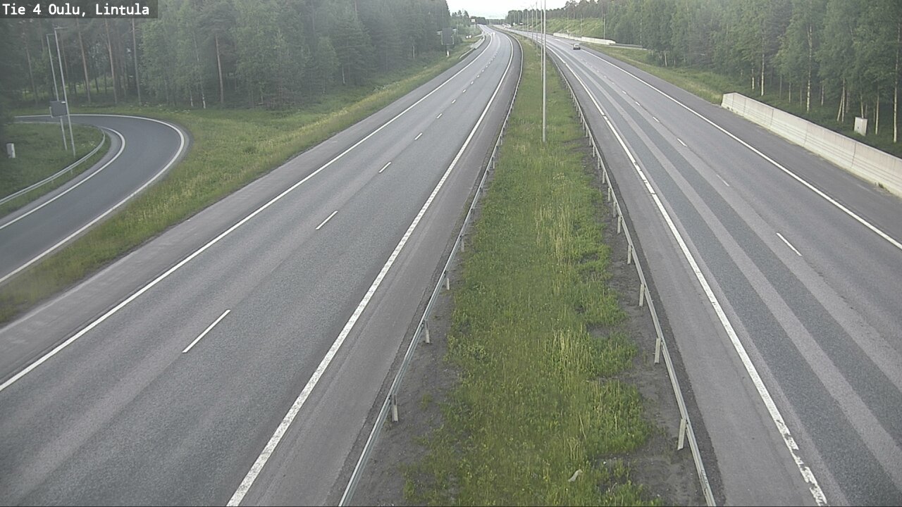 Weather Camera Image Väg 4 Uleåborg, Lintula, Oulu, Pohjois-Pohjanmaa