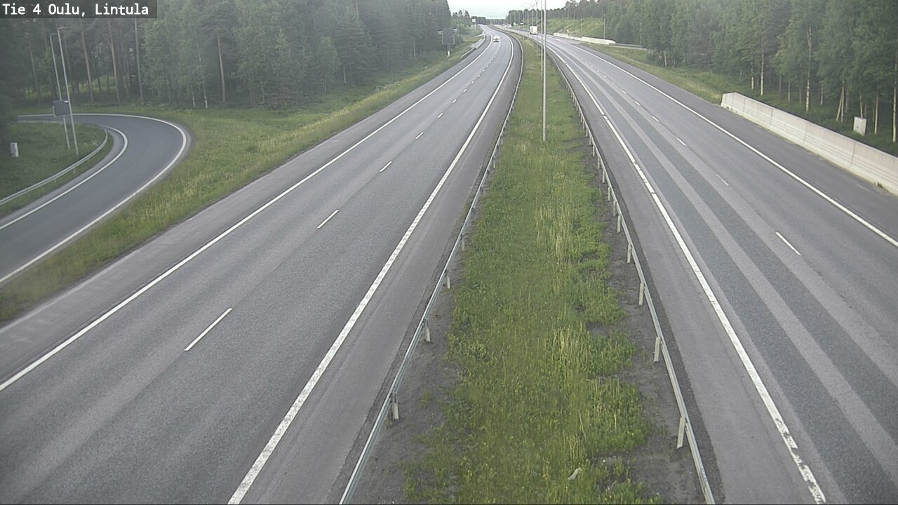 Weather Camera Image Väg 4 Uleåborg, Lintula, Oulu, Pohjois-Pohjanmaa